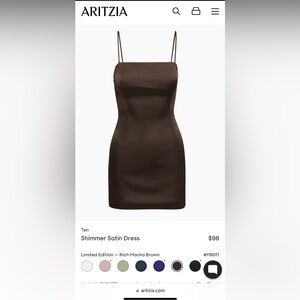 Aritzia Ten Shimmer Satin Dress